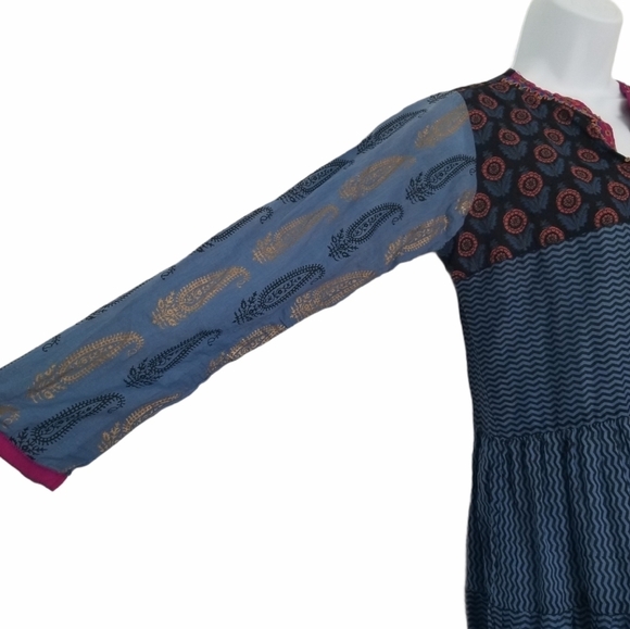 Aseesa Tiered Long Embellished Bohemian Dress - Picture 4 of 7